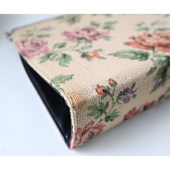 Vintage Mid Century Tapestry Kiss Purse Turns Into Evening Handbag 1950s Day Eve - Picture 3 of 8